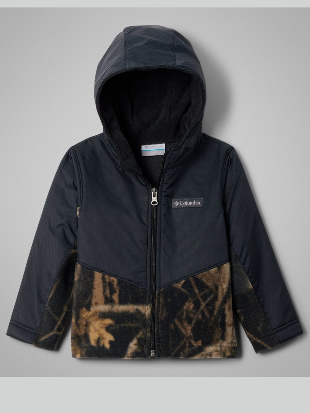 Columbia Black and Camouflage Hooded Jacket